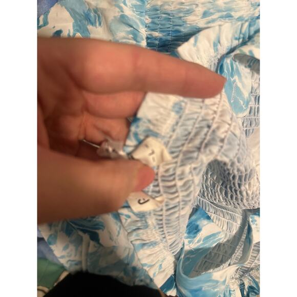 Grace Karin Womens Large Blue White Sleeveless Floral Spaghetti Strap Maxi Dress - Picture 6 of 11